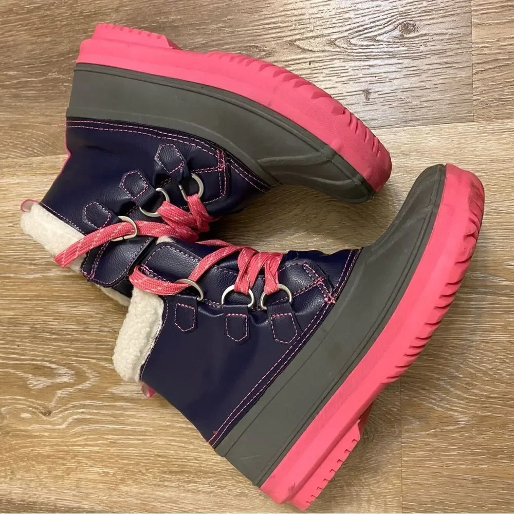 Gymboree kids girls winter snow Boots waterproof duck rain boots faux fur shoe 4